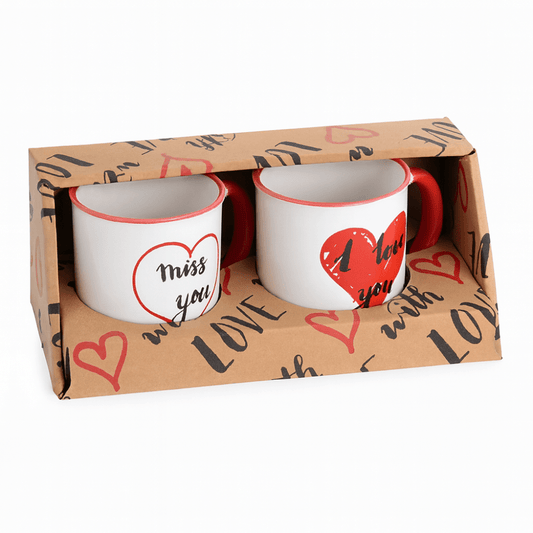 Porcelænskrus 2‑Pak - Hyggeshoppen