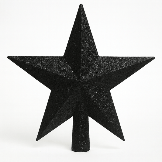 Topstjerne til juletræ 19 cm sort - Hyggeshoppen