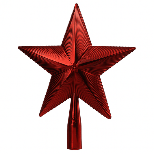 Topstjerne til juletræ 21,5 cm rød - Hyggeshoppen