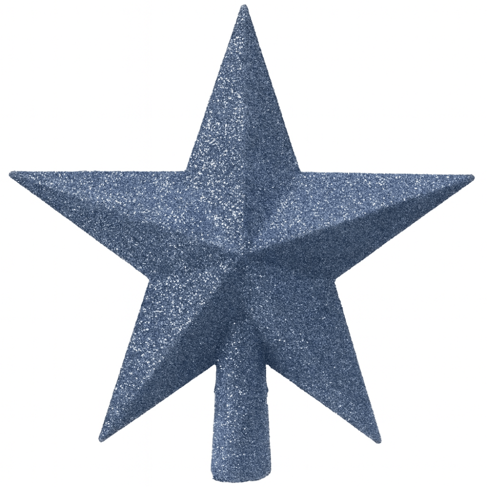 Topstjerne til juletræ 19 cm blå - Hyggeshoppen