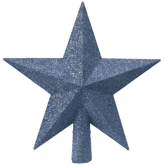 Topstjerne til juletræ 19 cm blå - Hyggeshoppen