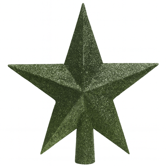 Topstjerne til juletræ 19 cm grøn - Hyggeshoppen