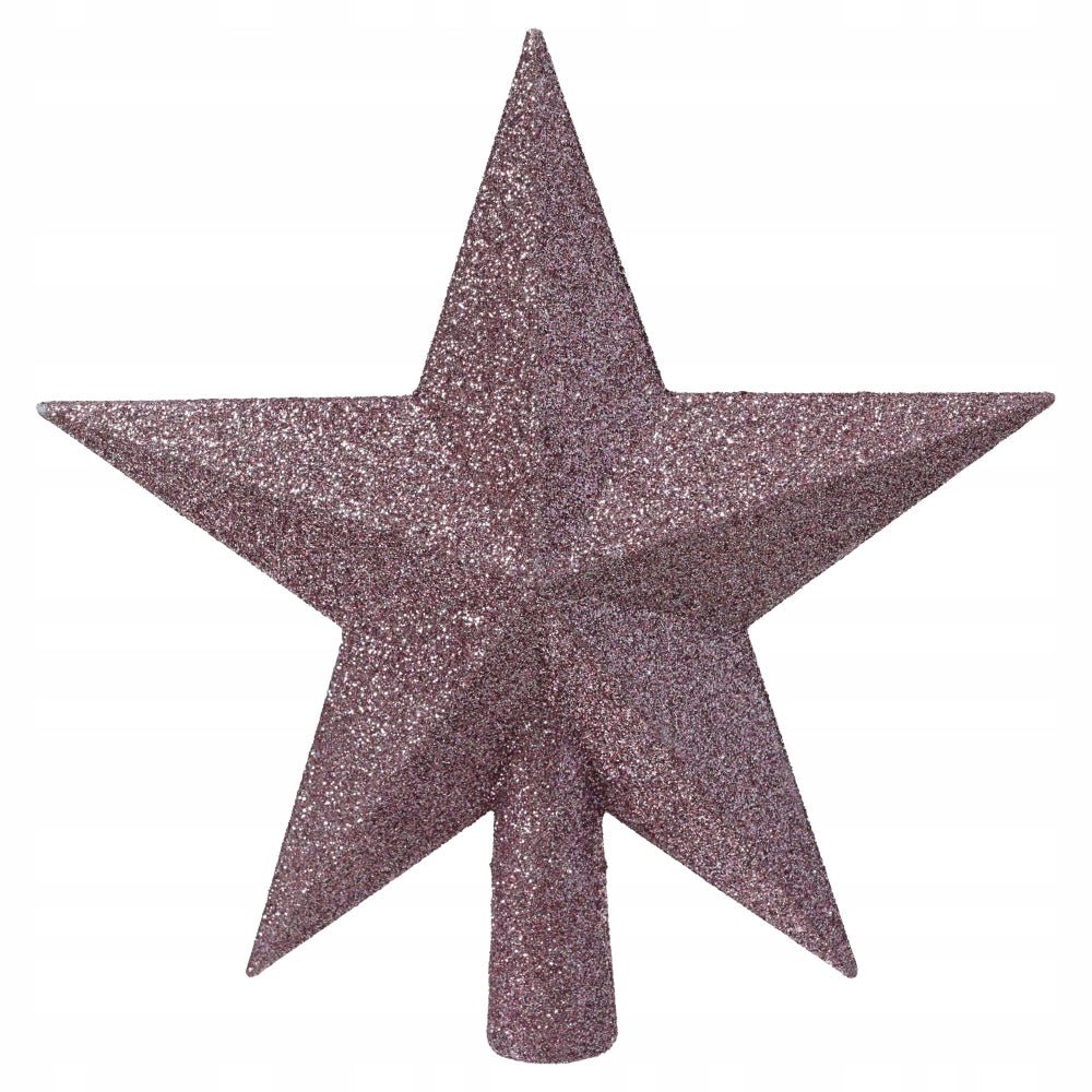 Topstjerne til juletræ 19 cm pink - Hyggeshoppen