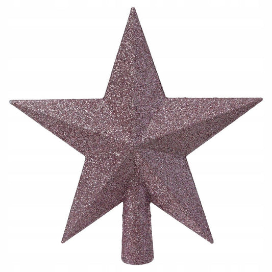 Topstjerne til juletræ 19 cm pink - Hyggeshoppen