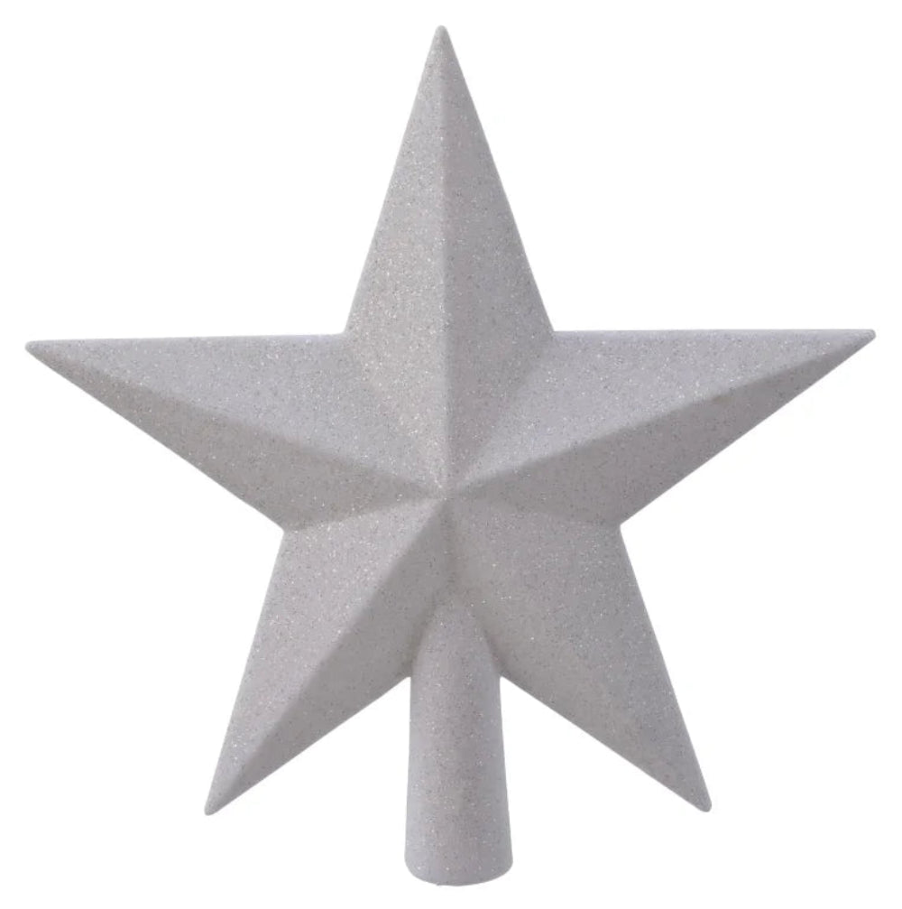 Topstjerne til juletræ 19 cm hvid - Hyggeshoppen